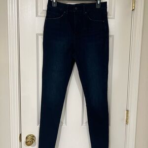 Express High Rise Dark Blue Skinny Jeans